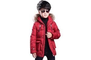 SXSHUN Enfant Garçon Doudoune Parka Épaissie Automne Hiver Manteau Matelassée Blouson Jacket à Capuche Fourrure