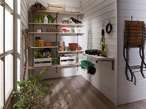 Element System Winkelträger Regalträger 1-reihig, 2 Stück, 5 Abmessungen, 3 farben, lange 18 cm für Holzböden, Wandschiene, weiß, 18133-00045 - 6