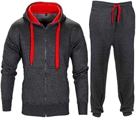 Made by Purl® New Mens Tracksuit Set Fleece Hoodie Top Bottoms Jogging Joggers Gym Contrast Cord Full Zip Tracksuits Sweat Sports Jacket Pants