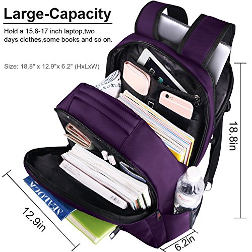 Norsens Notebook Laptop Rucksack 15 6 Zoll Gepolstert Wasserdichter Business Rucksack Damen Purple
