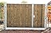 Produktbild Einfahrtstor / Einbaubreite 350 cm / Einbauhöhe 180 cm / Hochwertiges 2-flügeliges asymmetrisch geteiltes Tor / Aufteilung: 1,0 m + 2,5 m / Verzinkt mit Holzfüllung / Holz Tor Gartentor Hoftor