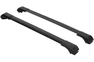 BREMER SITZBEZÜGE Bagażnik dachowy poprzeczny kompatybilny z relingami dachowymi do Chevrolet Trax od 2013 roku w kolorze czarnym V1