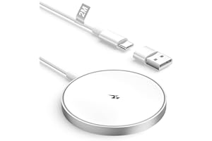 KINPEE Mag-Safe ładowarka 15 W, szybka bezprzewodowa ładowarka magnetyczna kompatybilna z iPhone 16/15/14/13/12/11/Pro Max/XR/X/8 Plus Series AirPods 3/2/Pro, z dwoma portami ładowania, biała