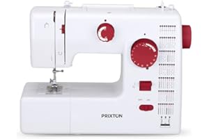 PRIXTON P130 - Maquina de coser Profesional Velocidad Ajustable 59 puntadas 15.2 x 33 x 42.5 cm - Granate