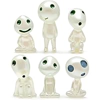 BSGP 6 Stück/Set Prinzessin Mononoke leuchtende Baum Elfen Puppe Ornament Spirituosen-Zubehör für Gartenarbeit im Freien