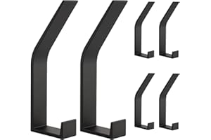 HauSun Kleiderhaken 6 Stück zum Schrauben, Modern Wand Garderobenhaken, Handtuchhaken zum Bohren, Garderobenleiste für Schlafzimmer Bad Küche Garderobe Garderobenleiste Wandgarderobe (Schwarz)