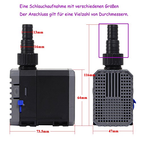 CHJ-600 Teichpumpe ECO 8W 600L/H | Haus und Garten 24