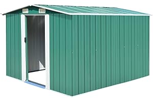 vidaXL Capanno da Giardino Metallo Verde 257x298x178 cm Casetta per Attrezzi