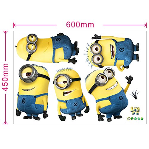 Generic Niedliche Minions-Aufkleber, wasserfest, ablösbar, Vinyl, für Wand, Auto, Kinderzimmer - 5