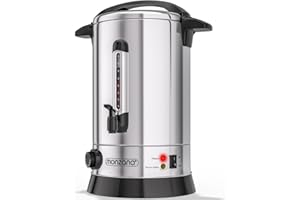 MONZANA® Bollitore per Vin Brulé 20L con Rubinetto 90 Tazze Acciaio Inox Regolazione 30-110°C Erogatore Bevande Calde Punch