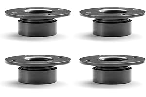 cyclingcolors 4 x nóżki meblowe, regulowane, czarne, 15 mm ± 3 mm, nóżki do mebli, regulowane nóżki szafy, regulowane nóżki do szafki, regulowane