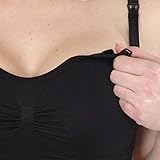 Nahtloser, gepolsterter Seamless-Schwangerschafts-Umstands-Still-BH ohne Bügel für Damen, inkl. BH-Verlängerung, Schwarz und Beige, von HERZMUTTER (5200) - 4