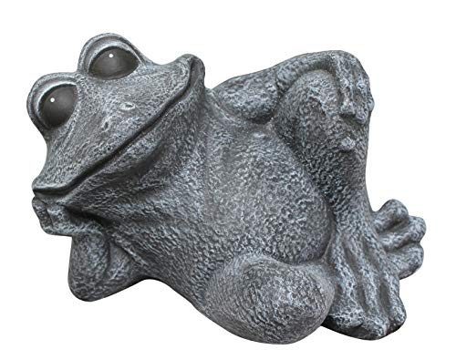 Dekorative Gartenfigur Frosch Aus Beton – Wetterfeste Deko Für Garten Und Terrasse (18 X 11 Cm)