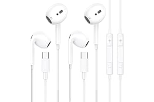 ANFERU Kabelkopfhörer für iPhone 16 15, 2 Pack USB C Kopfhörer mit Kabel iPhone 15 16 Plus/Pro/Max, In Ear USBC Ohrhörer HiFi Stereo mit Mikrofon für iPad Air Mini/Samsung S25 S24 S23 S22 S20 Ultra/Pixel usw