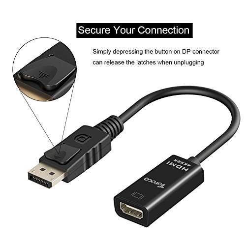 TOFOCO DP auf HDMI, 4K * 2K Displayport auf HDMI High Speed-Adapter mit Audio (Stecker zu Buchse) für Tabelle PC, Laptop , HDTV, Heimkino, Projektor in Schwar - 4