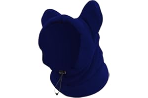 Folpus Hundehaube Wintermütze Ohrenschützer Kostüm Haustier Winterhaube Hüte Hundeohren Abdeckung für mittelgroße bis große Hunde Haustiere Welpen Camping, Dark Blue L