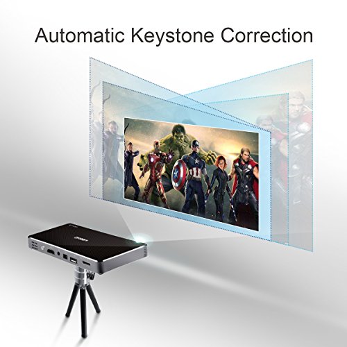 Mini Proiettore Portatile WiFi, Slidoow Proiettore HDMI 1080P FHD Supportato Proiettore Android 7.1 WiFi Bluetooth LED RGB per Home Cinema, Presentazioni di Lavoro