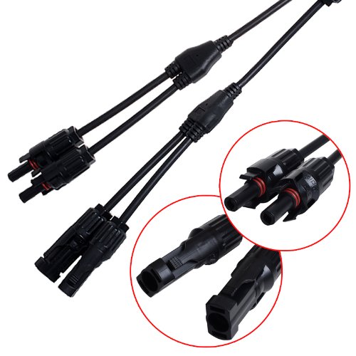BTSKY 2 Paar Y Niederlassung MC4 Solar Verteiler Stecker Buchse Solarpanel Photovoltaik Multicontact 1 zu 2 - 2