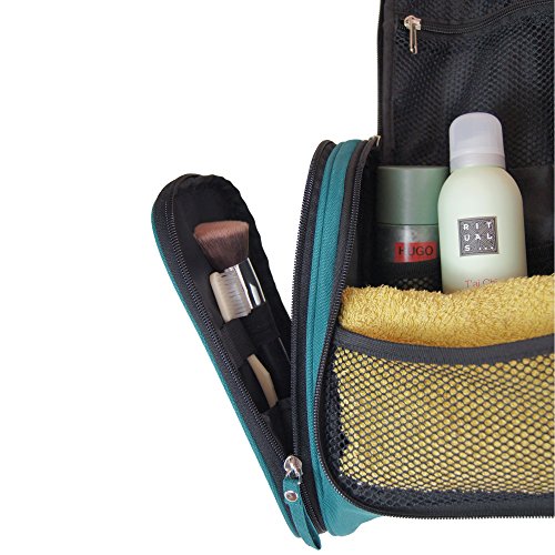 Geräumiger Premium Kulturbeutel zum Aufhängen | Große Reise-Kulturtasche für Frauen & Männer | Wasserresistente Waschtasche mit vielen Fächern | XXL-Kosmetiktasche mit Henkel - 8