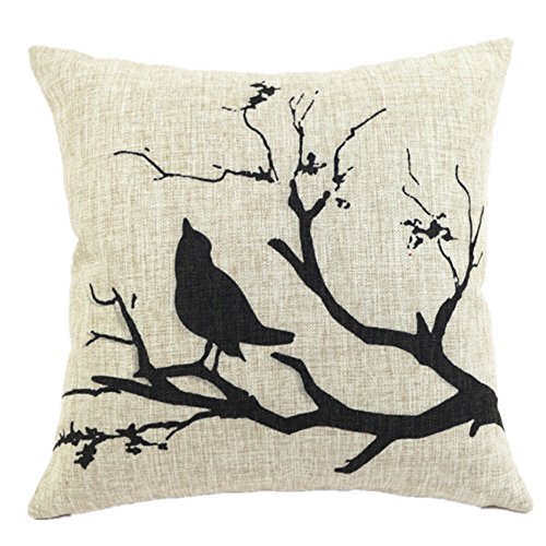Weimi Dekorativ Kissenbezug Baumwoll Polyester Mix 40x40cm, 50x50cm, 60x60cm (schwarz, 60X60)