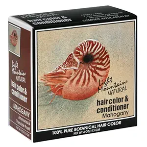 Light Mountain Natural Hair Color & Conditioner Mahogany 4 oz (113 g) (Pack of 3)