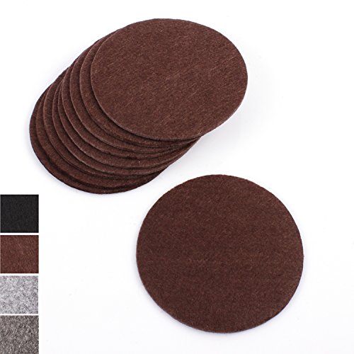 10er Set Glasuntersetzer rund aus Filz in braun (+ weitere Farben) Ø 10cm, Filzuntersetzer edel und elegant für Gläser, Bar und Tisch, auch als Getränkeuntersetzer geeignet