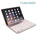 Produktbild Tastatur Schützende Shell ,DANG&SHOP Aluminiumlegierung Neues iPad 9.7 2018/2017 iPad Pro 9.7 / iPad Air / Air 2 Keyboard Case - 7 Farben Hintergrundbeleuchtung Flip Wireless Bluetooth Tastatur Schützende Shell ,Aufstellbar Klappbar