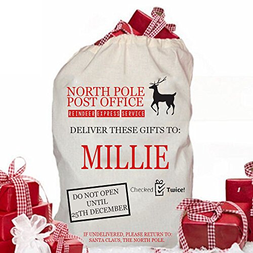 Personalised Reindeer Express Christmas Santa Sack Gift Vintage Style