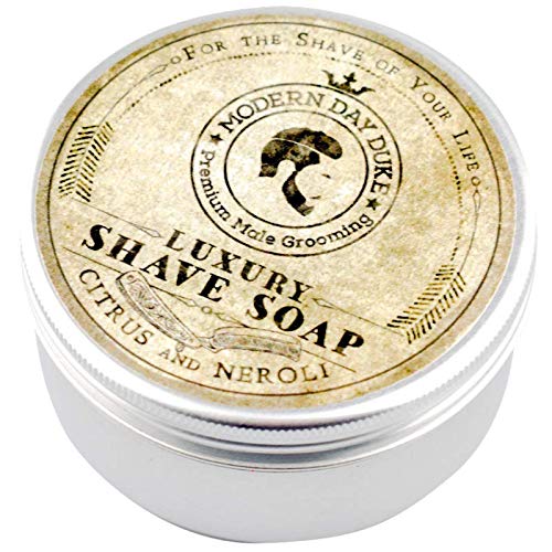 Crema de afeitar de lujo de Modern Day Duke, con aroma a cítricos y flores de naranjo, la mejor crema de afeitar para reducir la erupción y la irritación