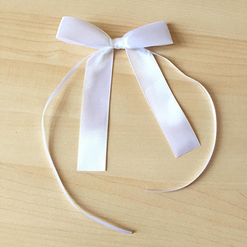 25x hochwertige Antennenschleifen aus weißem Satin | Hochzeit, Hochzeitsdeko, Hochzeitsschleifen, Satin Schleifen, Autoschmuck, Autoschleifen, Autodeko, Autokorso, Zeremonie, Kommunion - 2
