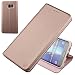 Produktbild Nouske Lederklapphülle für Samsung Galaxy S6 Edge Plus Hülle handgefertigt Schutzhülle geschwungene Kanten mit Aufsteller und Kartenfach TPU Cover Tasche Pink Gold.
