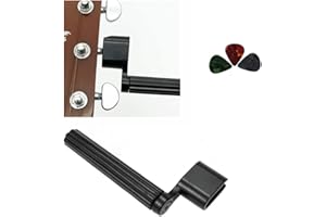 LATRAT Premium Saitenkurbel, Saitenspindel für schnelles Saiten wechseln, mit 3 Plektren Für Akustik-Gitarre, Western-Gitarre, E-Gitarre