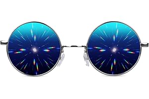 GloFX Limited Edition Specialty Diffraction Glasses – Rave Eyes Party Club 3D Trippy (Blue)