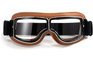 evomosa Motocross-Lederbrille über den Beschreibungen, offene oder halbe Gesichtsbrille, für Damen und Herren