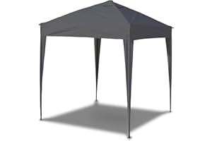 SANHENG Pavillon 3x3 WASSERDICHT, Faltpavillon wasserdicht, Partyzelt schnellaufbau Gartenpavillon Pop Up Zelt Sonnenschutz Stahlgestell (Grau,3x3 m ohne Seitenteile)