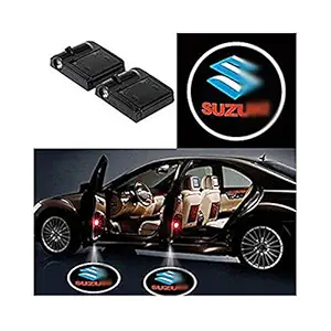 Automaze Wireless Car Welcome Logo Shadow Projector Ghost Lights Kit for Suzuki Cars (Pack of 2)