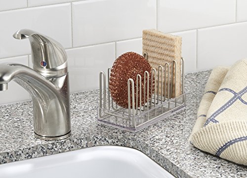 mDesign Abtropfgitter aus rostfreiem Metall – praktische Spülmatte im Gitterdesign – rostfreies Abtropfgestell für die Küchenspüle – satiniert - 2