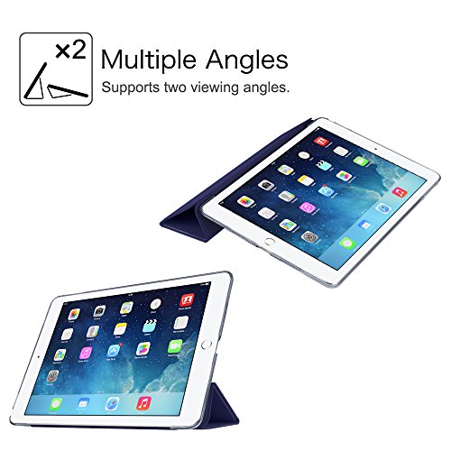 Fintie iPad Air 2 Hülle Case – Ultra Slim Superleicht Schutzhülle mit Lichtdurchlässig Rückseite Abdeckung Smart Cover Tasche mit Auto Schlaf / Wach und Standfunktion für Apple iPad Air 2 / iPad 6, Marineblau - 6