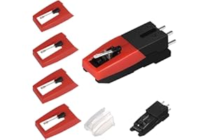 Stylineedle Packung mit 5 Plattenspielernadeln mit 1 Patrone für LP Phonograph Plattenspieler Plattenspieler Diamant-Ersatzstift für Schallplattenspieler