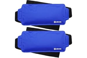 WORLD-BIO 2 Sac Gel Glace Compresse Froide Chaude avec sangles élastiques - secourisme pour blessures la cheville, genou, poignet, coude, tête, réduire de l'enflure, des douleurs articulaires et musculaires