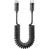 Essager 29W PD 3A Spiral Ara&ccedil; Şarj Kablosu Type-C to Lightning Hızlı Şarj Kablosu 480Mbps Data 1.8 Metre