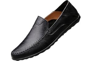 DSKK Mocassin Homme Cuir Penny Loafers Conduite Bateau Chaussures Respirant d'affaires Oxfords Ville Casual Souple Chaussons