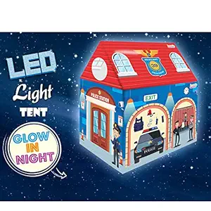 RAA Traders Play Tents House for Kids Boys and Girls with Led Light 3 Years to 12 Years Big Size 72 x 95 x 105 cm (Police & Fire Brigade Play Tent House with Led Ligh)