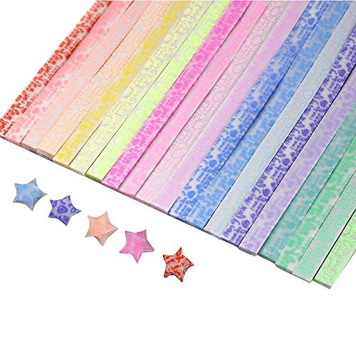 JPSOR Origami Sterne Papierstreifen Package(Glänzen in der Dunkel), 20 Farben, 600 Streifen - 3