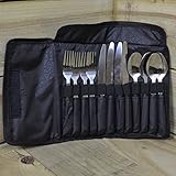 Stainless Steel Family Camping Cutlery 12 pce Set with Carry Pouch: Knife, Fork &amp; Spoon (Kitchen &amp; Home)