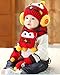 Unique Winter Baby Hats/Caps Scarf & Gloves Useful Cute Woolen Baby Set Red