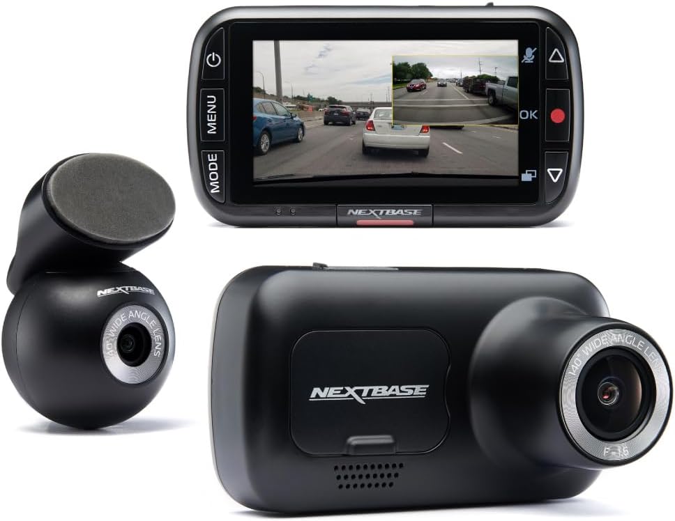 Nextbase 222XR Dash Cam Front and Rear Camera - 1080p Full HD Car Camera Dashcam - Night Vision, Intelligent Parking Mode, G-Sensor, Motion Detection, Loop Recording, 2.5" IPS Screen, Magnetic Mount