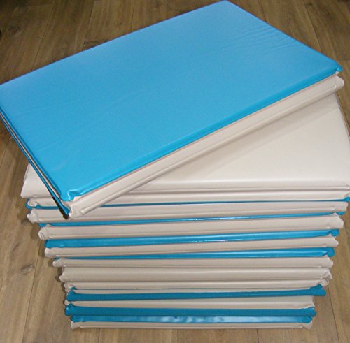 Set of 10 Toddlers / Childrens Triple Folding Wipe Clean Sleep Mats / nap mats / snooze mats. Ideal for Childminders & Nurseries