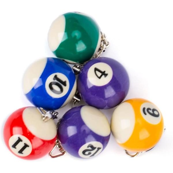 Penna E Portachiavi (rotondo) - Snooker 8 Palline Gioco Da Bar Da - Foto 4