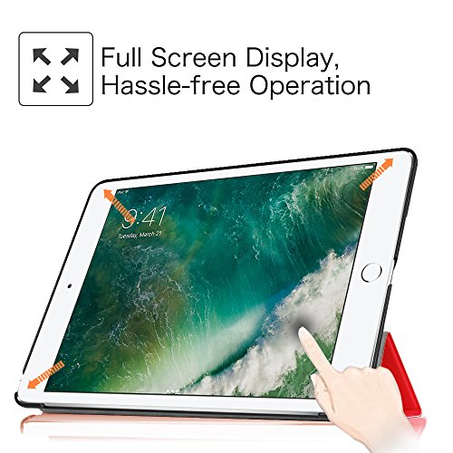 Fintie iPad 9.7 Zoll 2017 Hülle – Ultra Schlank Superleicht Ständer Smart Shell Case Cover Schutzhülle Tasche mit Auto Schlaf / Wach Funktion für Apple iPad 2017 Neue Modell, Rot - 7